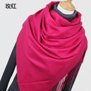 Women Cashmere / Pashmina long Wrap Around Scarf-YR001 Rose-JadeMoghul Inc.