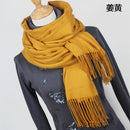 Women Cashmere / Pashmina long Wrap Around Scarf-YR001 turmeric-JadeMoghul Inc.