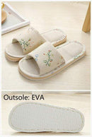 Women Casual Floral Indoor Home Slippers Flower Soft Slippers Spring Autumn Flip Flops Female Linen Slides Slippers JadeMoghul Inc.