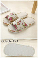 Women Casual Floral Indoor Home Slippers Flower Soft Slippers Spring Autumn Flip Flops Female Linen Slides Slippers JadeMoghul Inc.