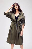 Women Casual Trench Coat-Army Green-S-JadeMoghul Inc.