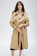 Women Casual Trench Coat-Khaki-S-JadeMoghul Inc.