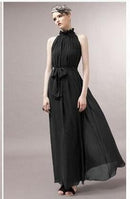 Women Chiffon Maxi Two Way Maternity Dress-Black-JadeMoghul Inc.