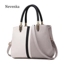 Women Color Block Bucket Tote With Detachable Shoulder Strap-lightgray-JadeMoghul Inc.