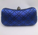 Women Colored Crystal Formal Party Clutch-Flower Navy-JadeMoghul Inc.