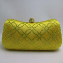 Women Colored Crystal Formal Party Clutch-Flower Yellow-JadeMoghul Inc.