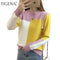 Women Colorful Block Pullover