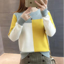 Women Colorful Block Pullover