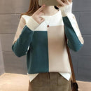 Women Colorful Block Pullover