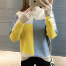 Women Colorful Block Pullover