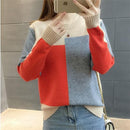 Women Colorful Block Pullover