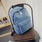 Women Cotton Canvas Backpack In Solid Colors-Blue-JadeMoghul Inc.
