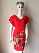 Women Cotton Floral Print Night Shirt Dress-20-One Size-JadeMoghul Inc.