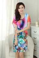 Women Cotton Floral Print Night Shirt Dress-5-One Size-JadeMoghul Inc.