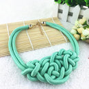Women Cotton Rope Celtic Knot Design Collar Necklace AExp