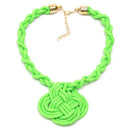 Women Cotton Rope Celtic Knot Design Collar Necklace AExp