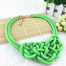 Women Cotton Rope Celtic Knot Design Collar Necklace AExp
