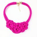 Women Cotton Rope Celtic Knot Design Collar Necklace AExp