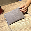Women Crocodile Embossed Patent Leather Convertible Wristlet / Cross Body Bag-Grey-JadeMoghul Inc.