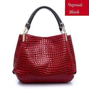 Women Crocodile Embossed Patent Leather Hand Bag-Red Bolsa Feminina-Beautiful bag-JadeMoghul Inc.