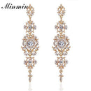 Women Crystal Long Chandelier Drop Earrings-gold-JadeMoghul Inc.