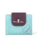Women Cute Bear Charm Wallet With Multiple Pockets-Light Blue-JadeMoghul Inc.