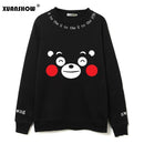 Women Cute Bear Printed Fleece Top-Black-S-JadeMoghul Inc.