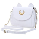 Women Cute Cat detailed Patent Leather Cross Body Bag-White-Brand Bag-JadeMoghul Inc.