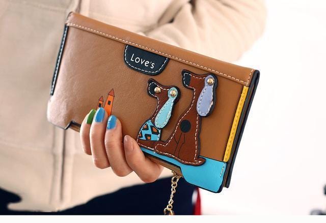 Women Cute Dog Applique Zippered Wallet With Multiple Compartments-11-JadeMoghul Inc.