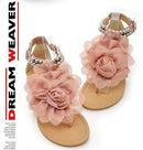 Women Delicate Flower Sandals With Buckle Closure-Pink-4-JadeMoghul Inc.