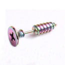 Women Double Sided Stainless Steel Screw Stud Earrings-E-JadeMoghul Inc.