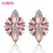 Women Elegant Crystal Stone Stud Earrings-Opal Pink-JadeMoghul Inc.