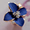 Women Elegant Noble Blue Flower And Rhinestone Stud Earrings--JadeMoghul Inc.