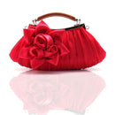 Women Elegant Silk Flower Evening Clutch-Red-(20cm<Max Length<30cm)-JadeMoghul Inc.
