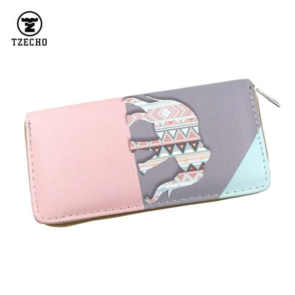 Women elephant Design Wallet Clutch With Multiple Compartments--JadeMoghul Inc.