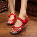 Women Embroidered Sequins Flat Shoes With Ankle Strap Closure-27-7.5-JadeMoghul Inc.