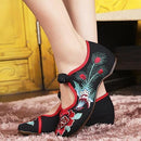 Women Embroidered Sequins Flat Shoes With Ankle Strap Closure-27-7.5-JadeMoghul Inc.