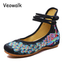 Women Embroidered Sequins Flat Shoes With Ankle Strap Closure-27-7.5-JadeMoghul Inc.