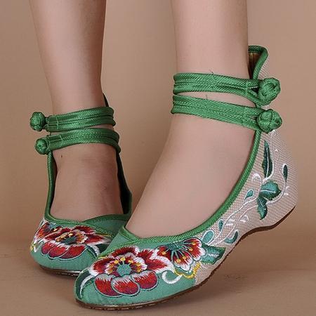 Women Embroidered Sequins Flat Shoes With Ankle Strap Closure-6-4-JadeMoghul Inc.