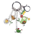 Women Enamel Whimsical Spring Theme Charm Key Ring / Bag Charm-Green-JadeMoghul Inc.