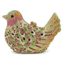 Women Exclusive Metal Bird Evening Clutch With Heavy Crystal Detailing-Yellow-JadeMoghul Inc.