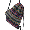 Women Fabric Backpack - Bohemian Chic Ethnic Drawstring Bag-NO 5-JadeMoghul Inc.