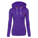 Women Fashion Fleeces Zippered Sweatshirt / Hoodie