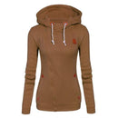 Women Fashion Fleeces Zippered Sweatshirt / Hoodie