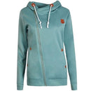 Women Fashion Fleeces Zippered Sweatshirt / Hoodie-Blue-S-JadeMoghul Inc.