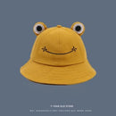 Women Fashion Frog Bucket Hat New Summer Hat Female Parent-Child Frog Fishing Cap Korean Wild Cute Sun Hat Big Eyes Bucket Hat AExp