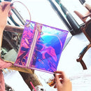 Women Fashion Shiny Transparent Hand Envelope package Ladies Personality Laser Ring Hand Bag PU Zipper Wristlet Totes Clutch-Purple-JadeMoghul Inc.