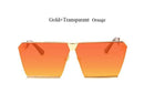 Women Fashionable Reflector Sunglasses In Square Shape With 100% UV 400 Protection-JT44 Clear RedOrange-JadeMoghul Inc.