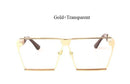 Women Fashionable Reflector Sunglasses In Square Shape With 100% UV 400 Protection-JT44 Gold Clear-JadeMoghul Inc.