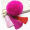 Women faux Fur pom Pom And Tassel Keychain/ Bag Charm-rose-JadeMoghul Inc.